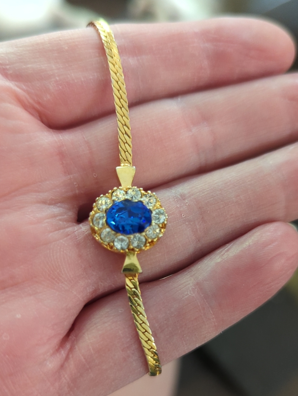 Vintage ADF 4 Piece Set Sapphire And Diamond Colored Crystals - Picture 9 of 10